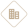 Small  decorative heading Icon Graphic of Building 